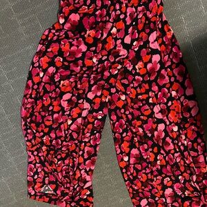 Bold Red and Pink Floral Pants